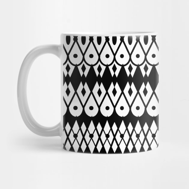 Black and white Aztec print by Spinkly